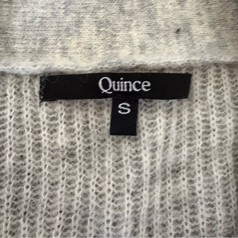 Quince Baby Alpaca -Wool Cropped Cardigan Light Grey Sz S - Picture 6 of 8